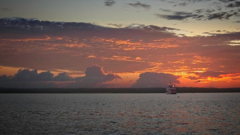 Spingarn nature photography, Galapagos photography, tropical seascape, sunset from Santa Cruz Island, Galapagos